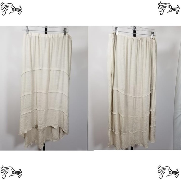 Mlle Gabrielle Dresses & Skirts -  Mlle Gabrielle Sand Beige Tiered HiLo Skirt